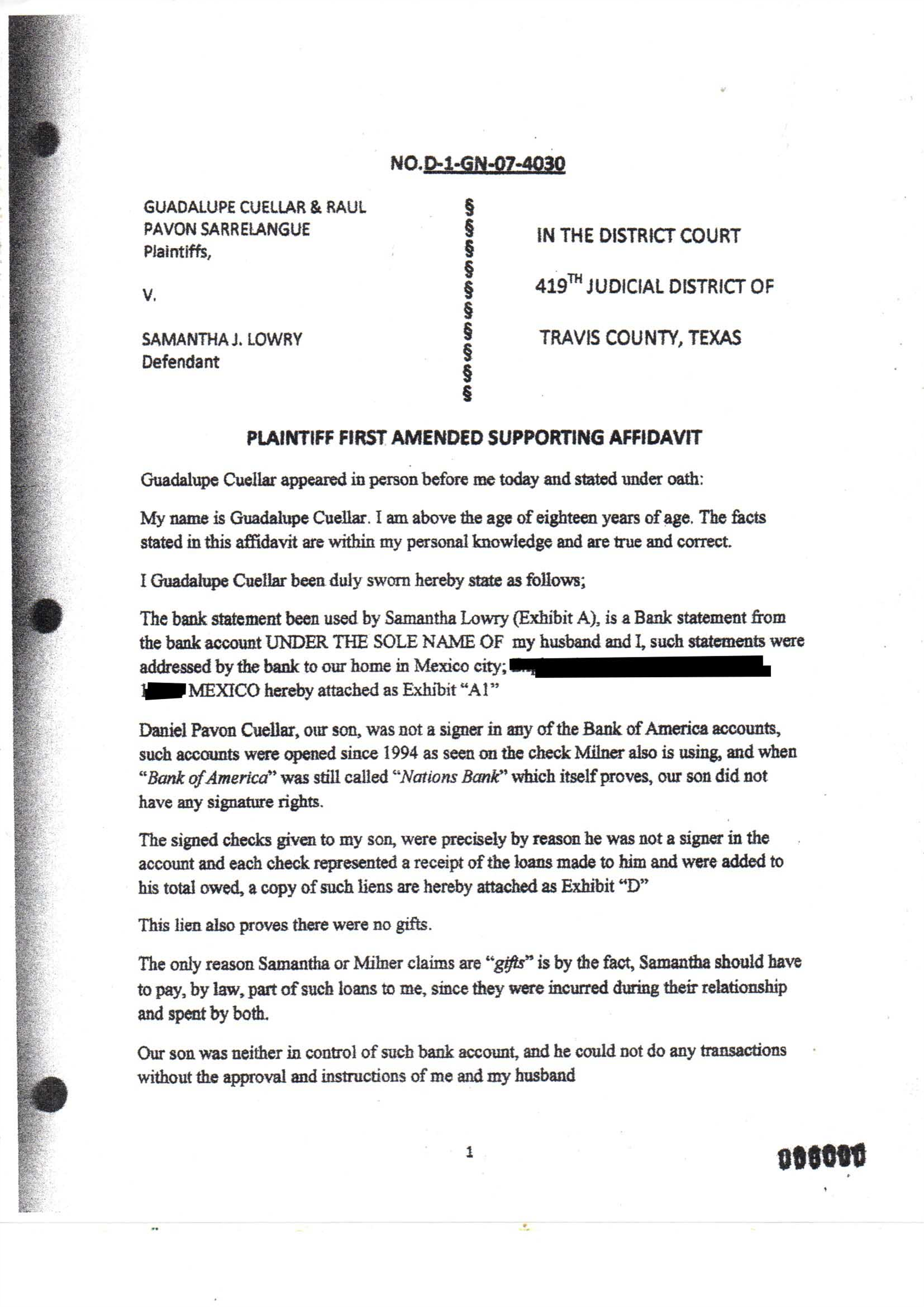 Attorney Lucie Jones Guajardo
Concealed The Affidavit From The Judge
For Milner To Keep Their Money Stolen  By Fraud