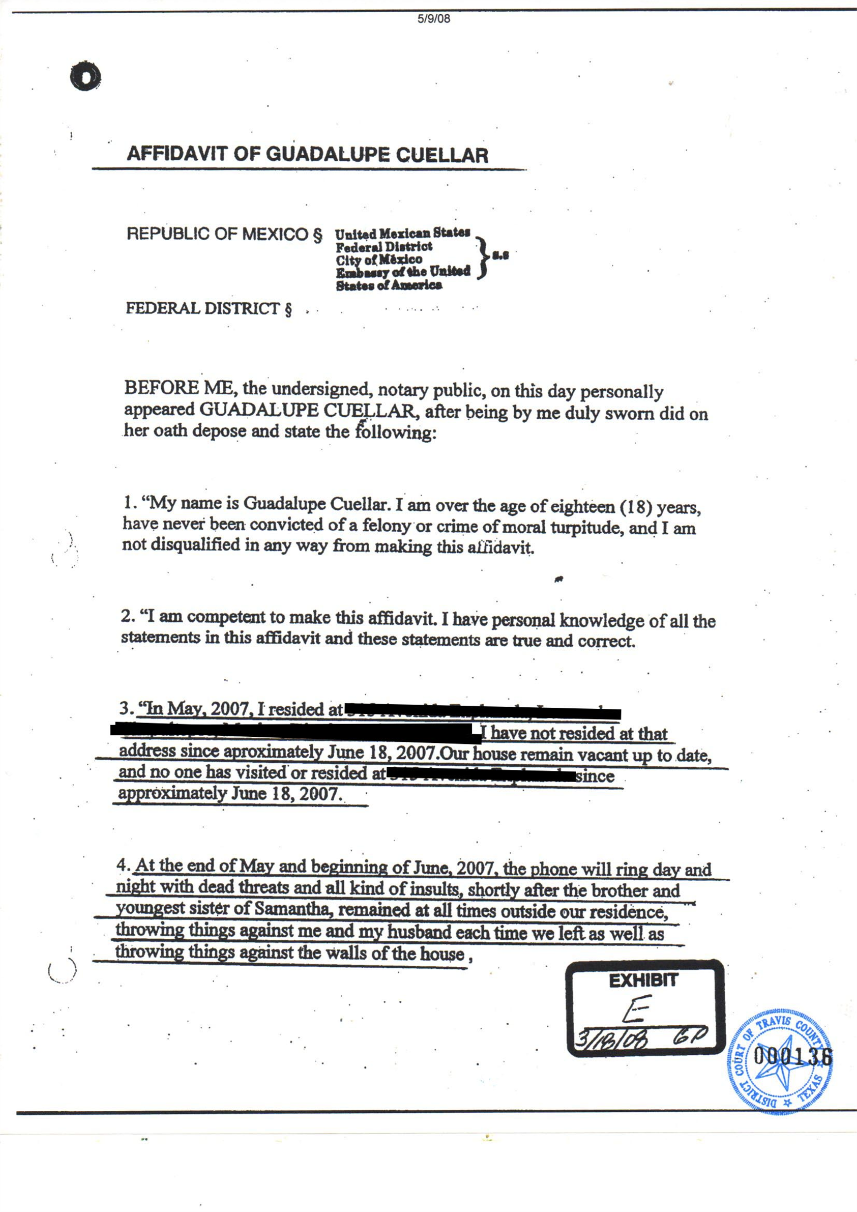 Deadly Violence While Their Assets Are Secretly Stolen in Texas
Filed 4 Months After Guadalupe Made This Affidavit, AFTER HOMICIDE.
The Criminal Conspiracy Of Mack Ray Hernandez And Joe Milner & Others.